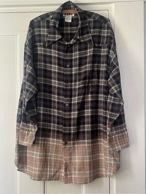 Hope Stockholm Overgrown Shirt unisex 34/42 Eu gray, black peach plaid